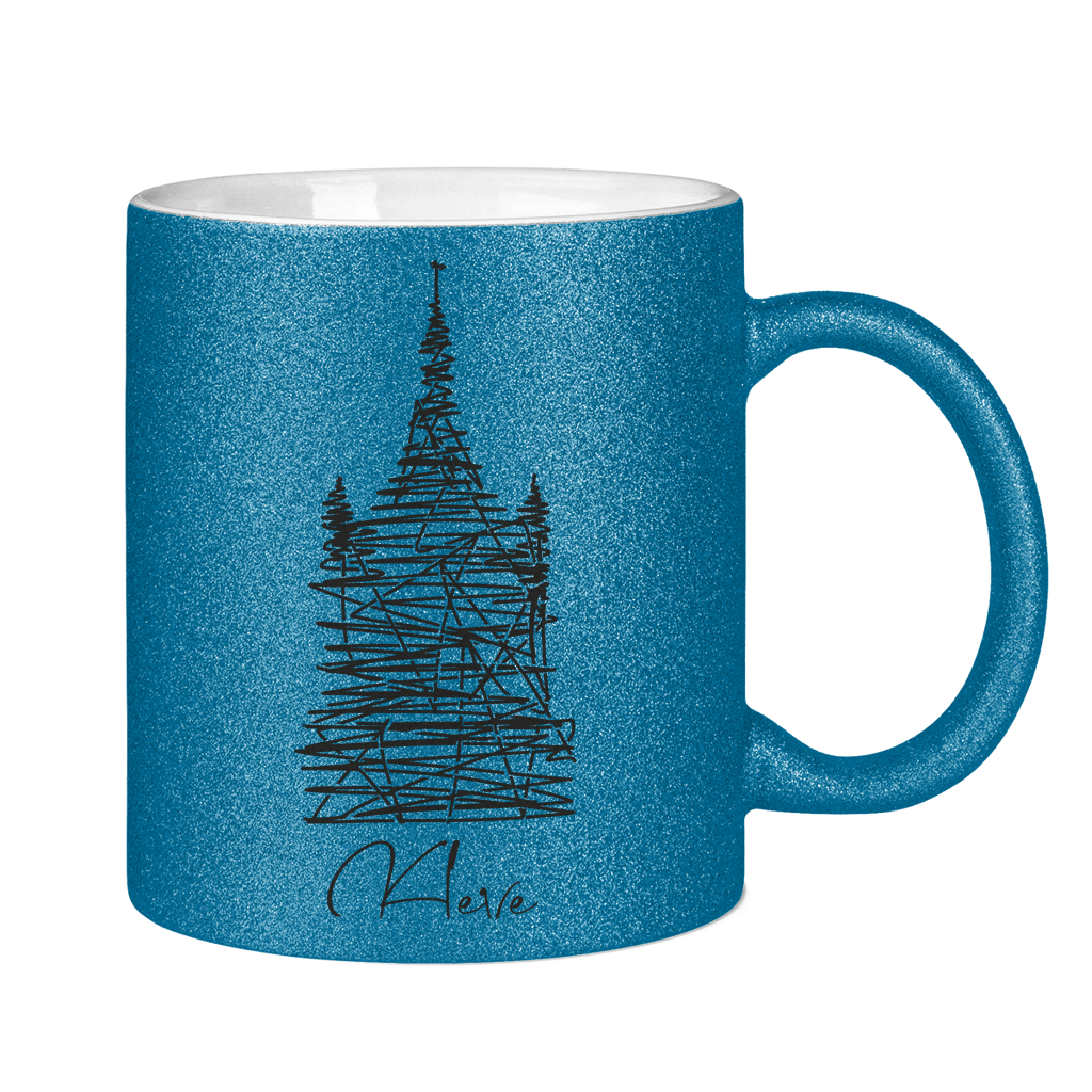 Glitzertasse Kleve scribble