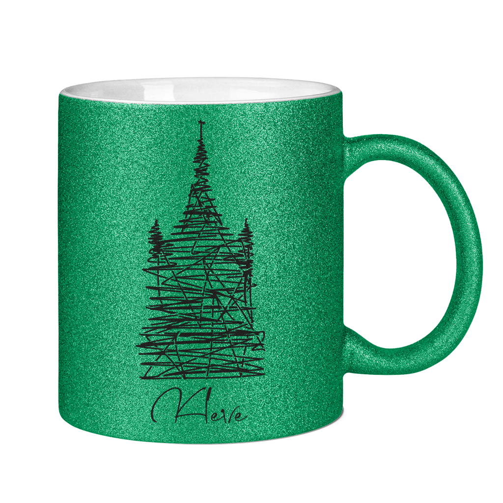 Glitzertasse Kleve scribble