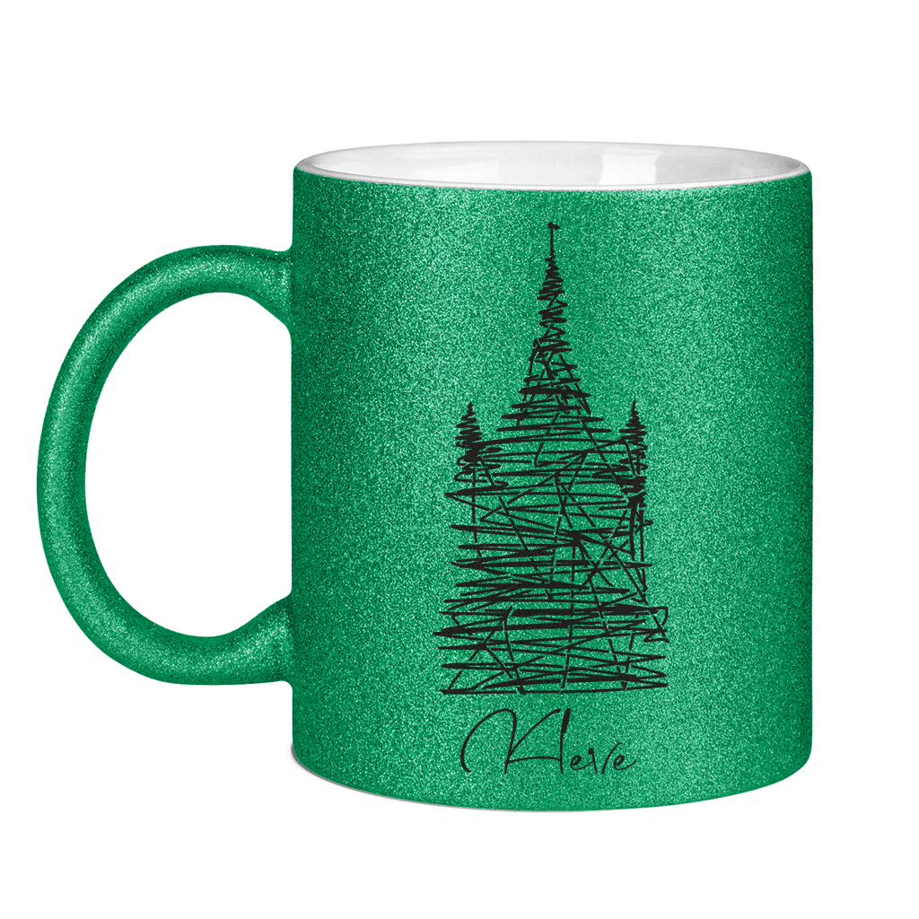 Glitzertasse Kleve scribble