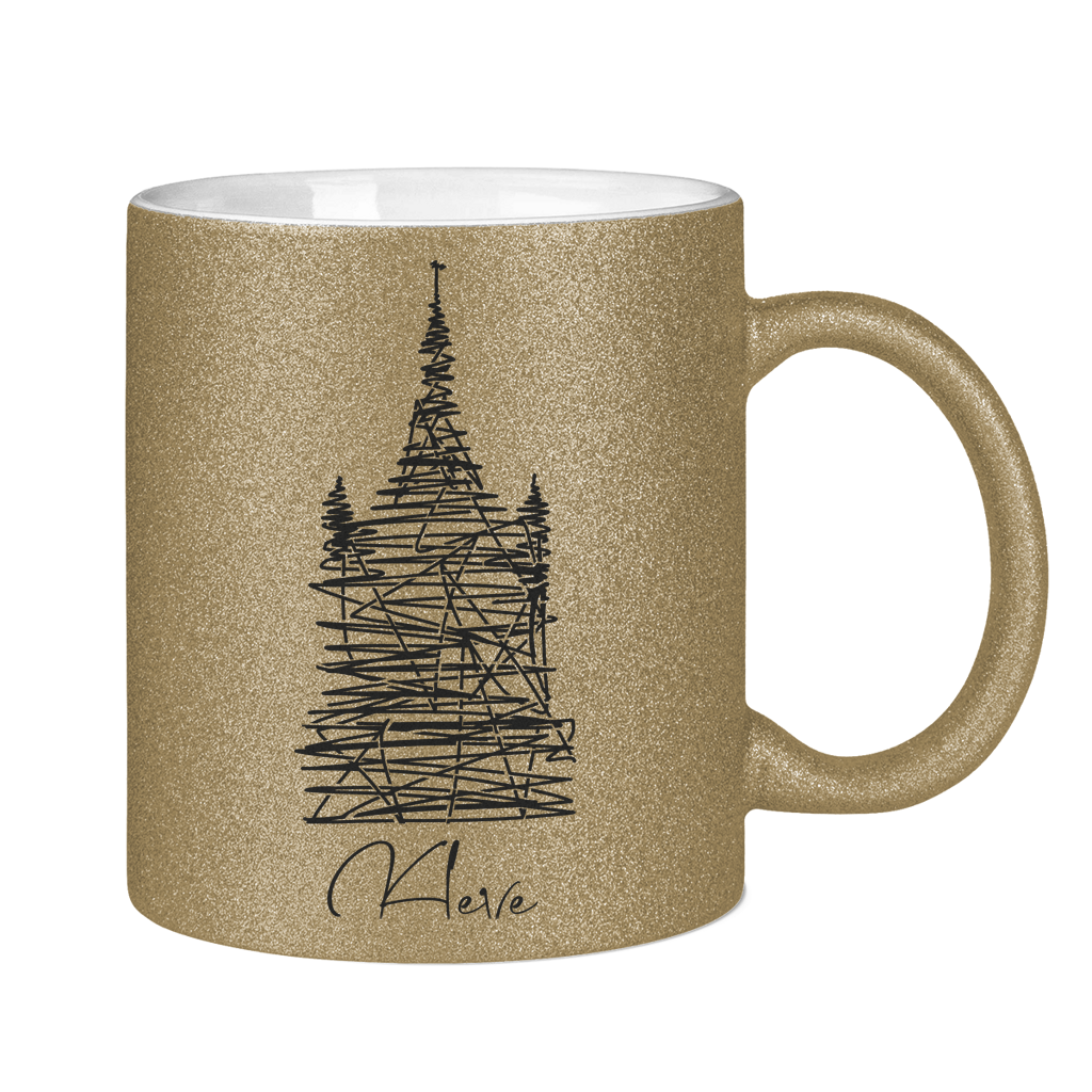 Glitzertasse Kleve scribble