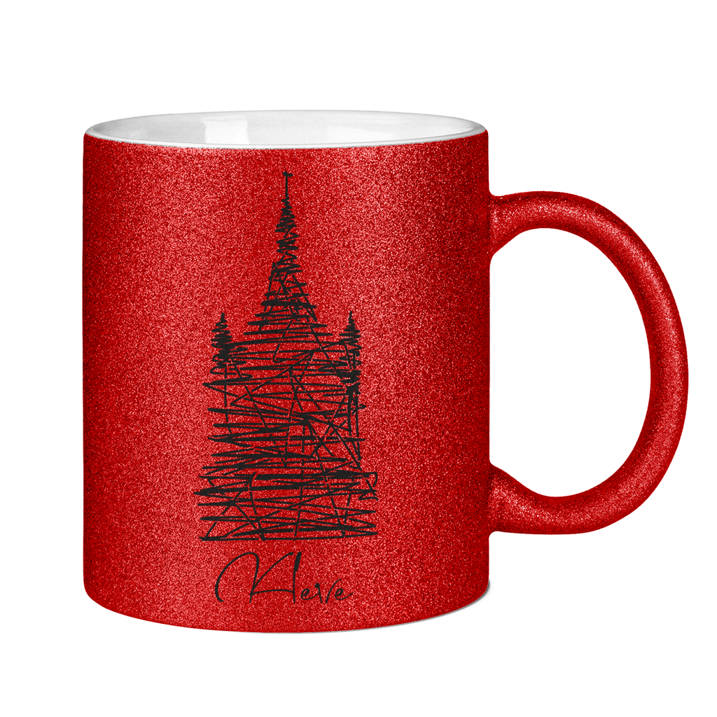 Glitzertasse Kleve scribble