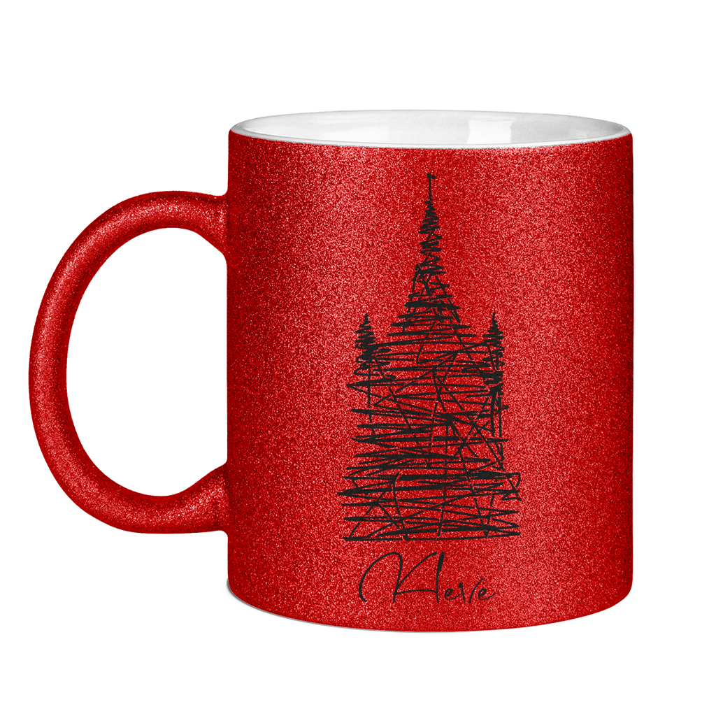 Glitzertasse Kleve scribble