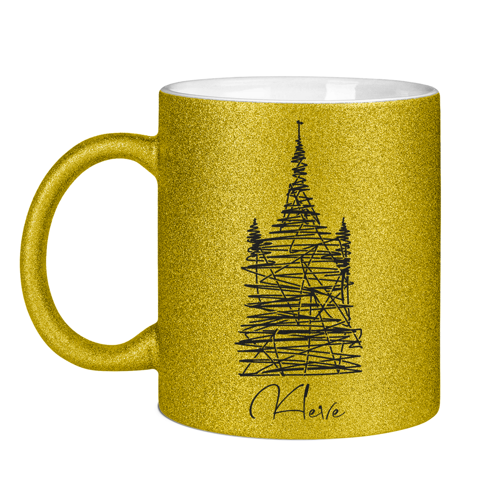 Glitzertasse Kleve scribble