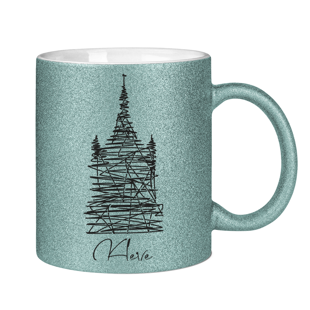 Glitzertasse Kleve scribble