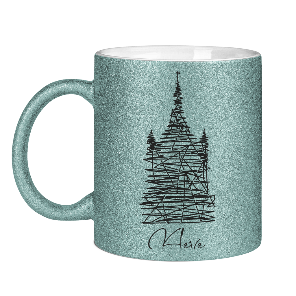 Glitzertasse Kleve scribble