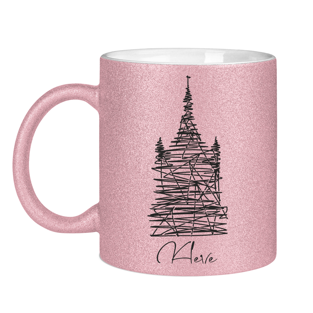 Glitzertasse Kleve scribble