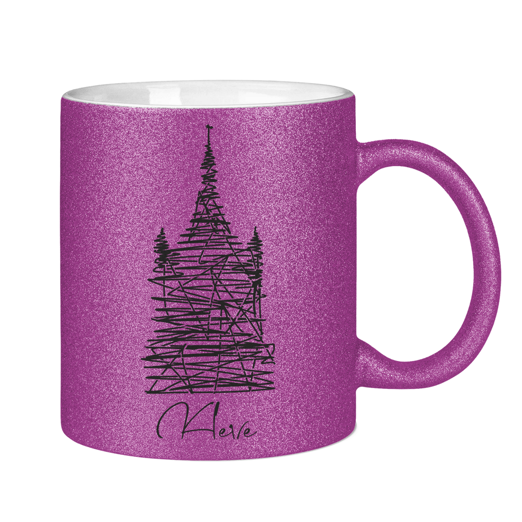 Glitzertasse Kleve scribble