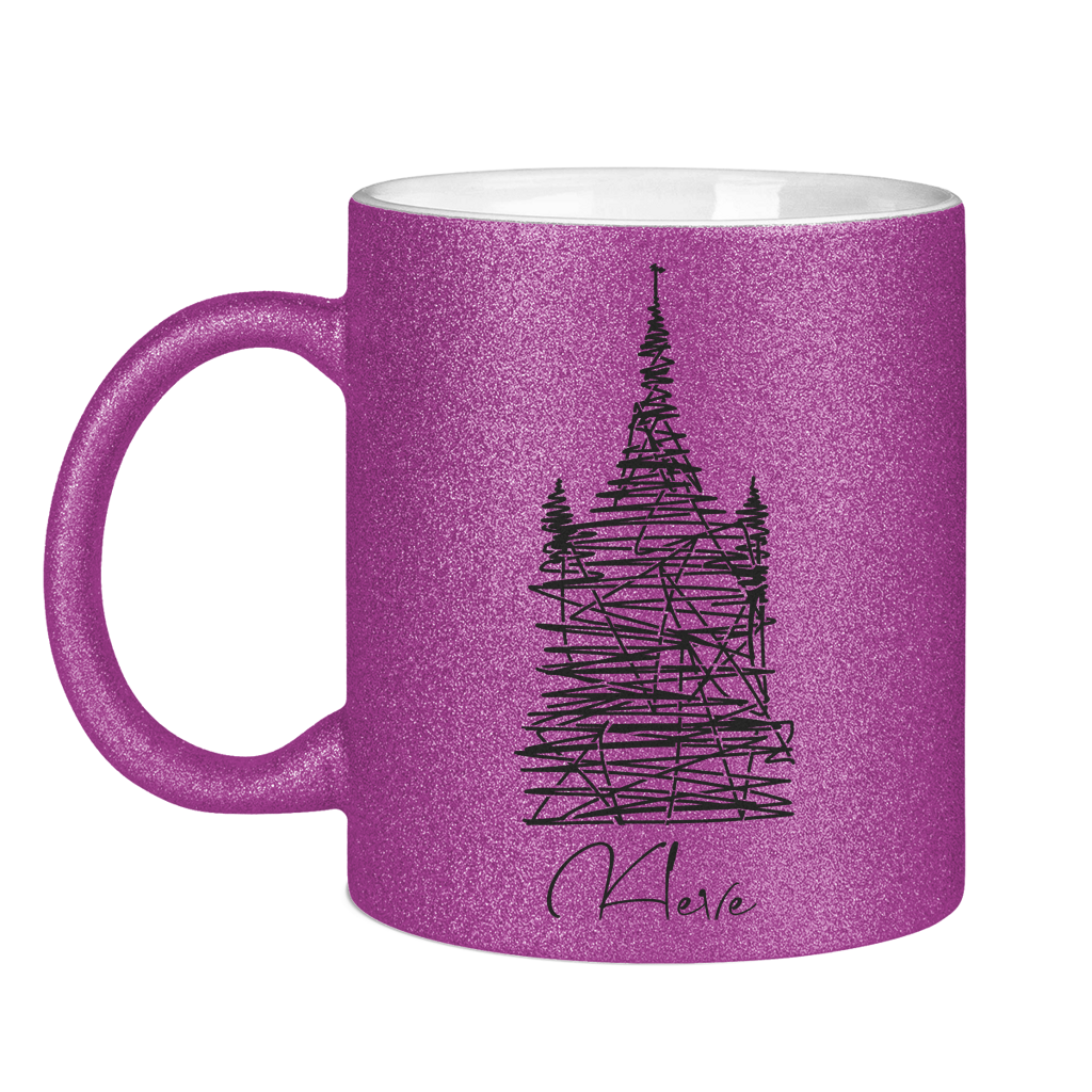 Glitzertasse Kleve scribble