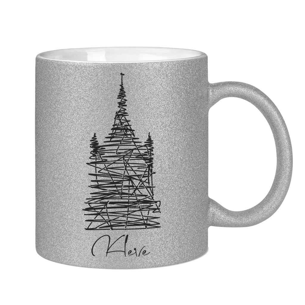 Glitzertasse Kleve scribble