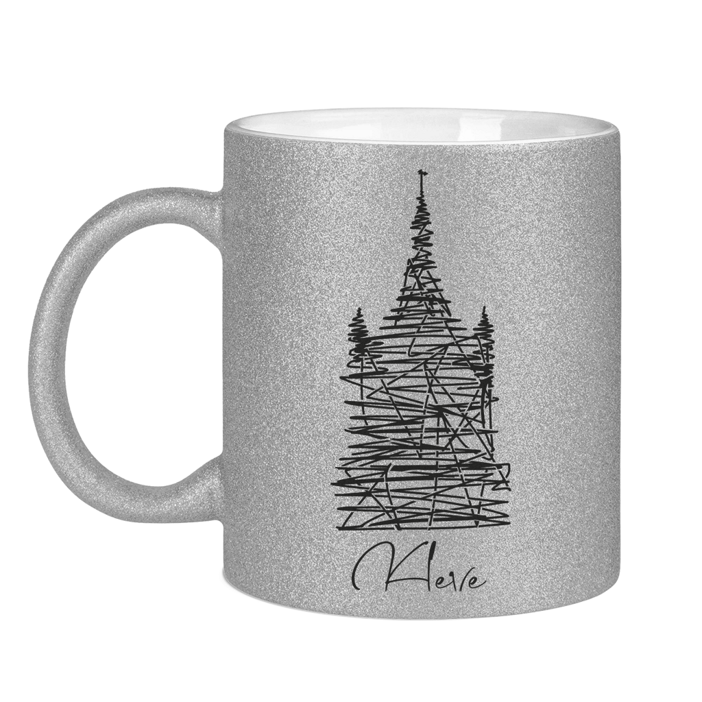Glitzertasse Kleve scribble