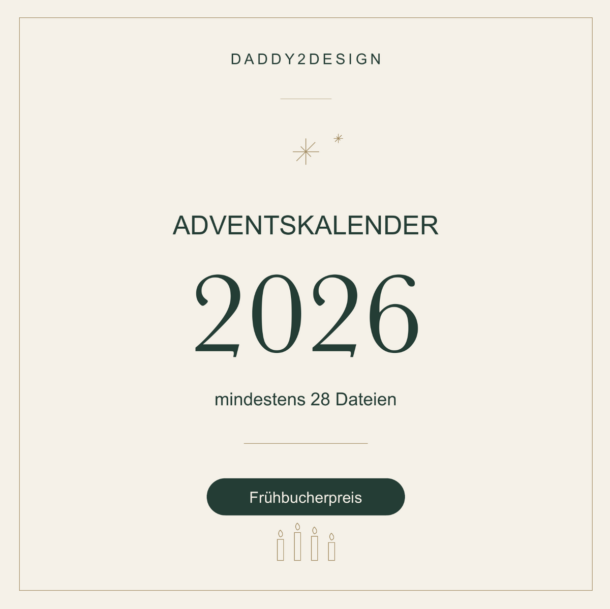 ADVENTSKALDER PLOTT 2026 Der große ADVENTSKALENDER 2026 von Daddy2Design